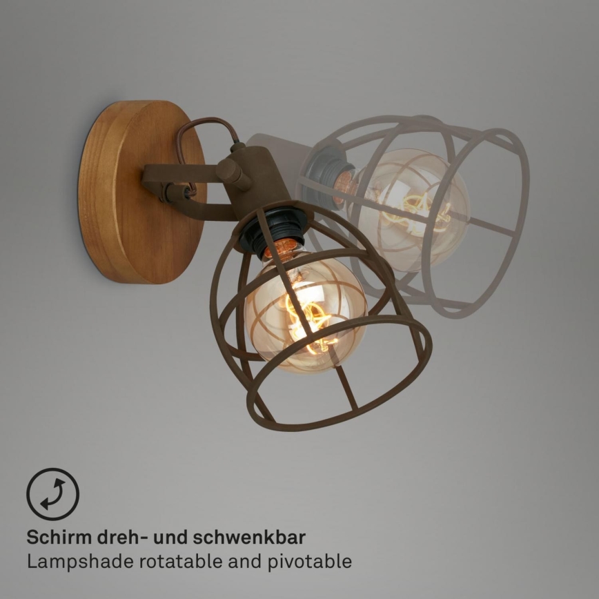 Briloner 2670-014 - Zidna reflektorska lampa RETRO 1xE27/25W/230V braon