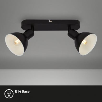 Briloner 2674-025 - Reflektorska lampa RETRO 2xE14/25W/230V crno