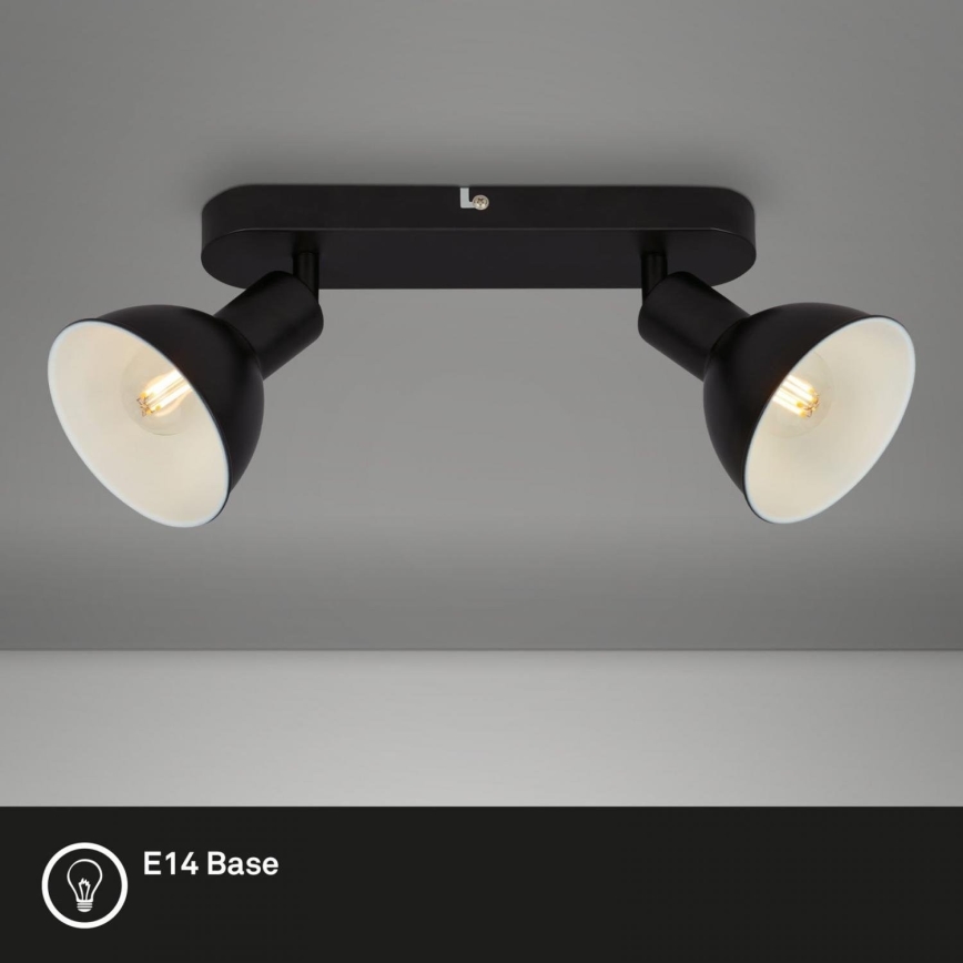 Briloner 2674-025 - Reflektorska lampa RETRO 2xE14/25W/230V crno