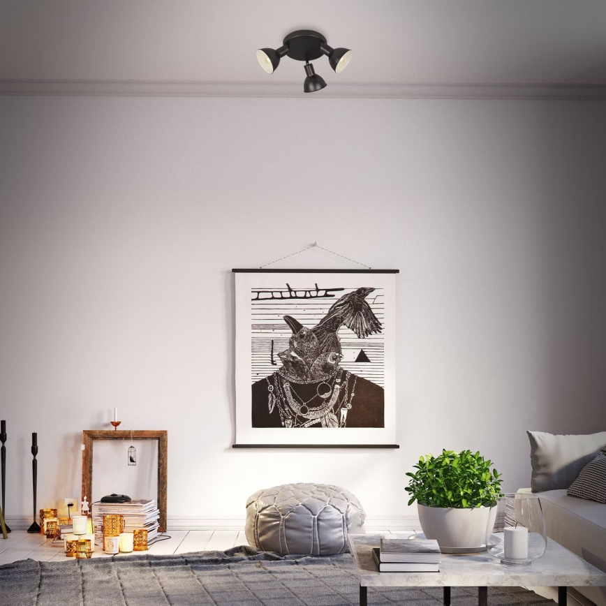 Briloner 2674-035 - Reflektorska lampa RETRO 3xE14/25W/230V crno