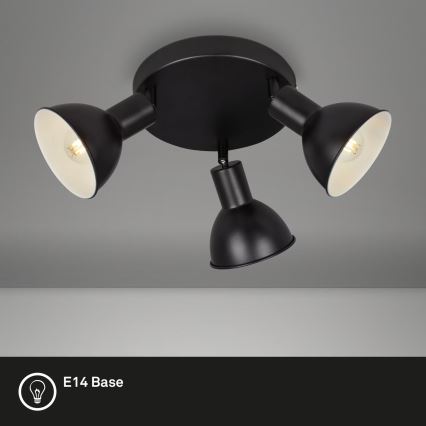 Briloner 2674-035 - Reflektorska lampa RETRO 3xE14/25W/230V crno
