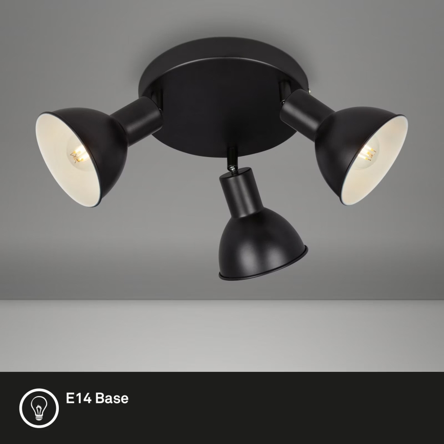 Briloner 2674-035 - Reflektorska lampa RETRO 3xE14/25W/230V crno