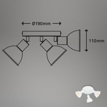 Briloner 2674-036 - Reflektorska lampa RETRO 3xE14/25W/230V bela
