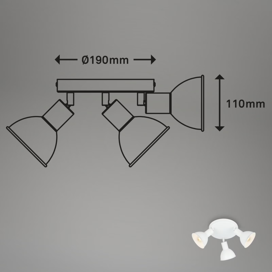 Briloner 2674-036 - Reflektorska lampa RETRO 3xE14/25W/230V bela