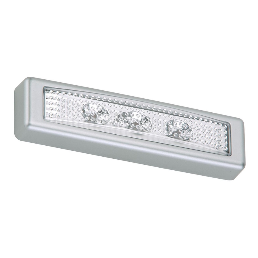 Briloner 2689-034 - LED Orijentacijsko svetlo na dodir LERO LED/0,18W/3xAAA srebrno