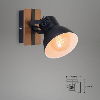 Briloner 2742-015 - Zidna reflektorska lampa RETRO 1xE27/25W/230V crno