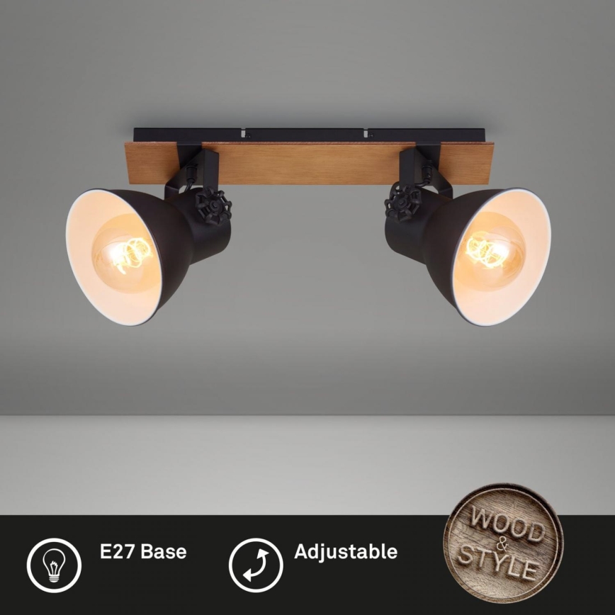Briloner 2742-025 - Reflektorska lampa SPOTLIGHT 2xE27/40W/230V crno/braon
