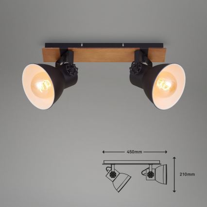Briloner 2742-025 - Reflektorska lampa SPOTLIGHT 2xE27/40W/230V crno/braon