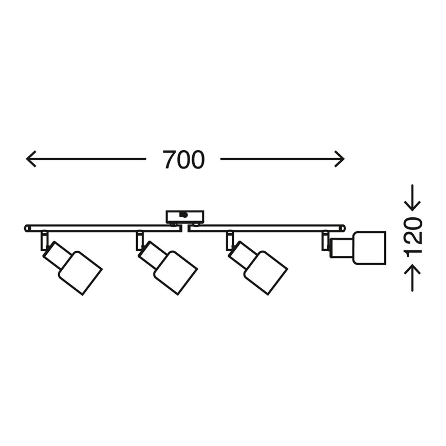 Briloner 2826-042 - SPOT 4xE14/6W/230V matni hrom