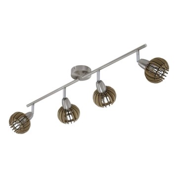 Briloner 2852-041 - Bodno svetlo RETRO 4xE14/5,5W/230V kaučukovac