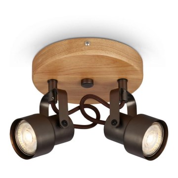 Briloner 2872-025R - LED Reflektorska lampa SPOTLIGHT 2xGU10/5W/230V braon
