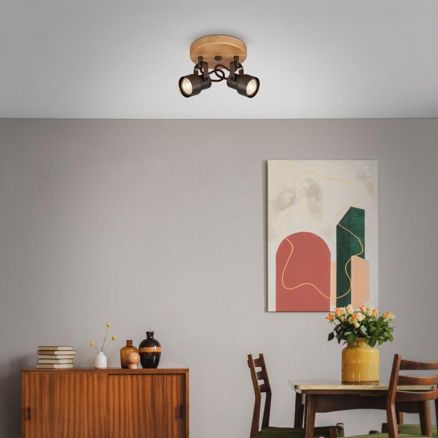 Briloner 2872-025R - LED Reflektorska lampa SPOTLIGHT 2xGU10/5W/230V braon