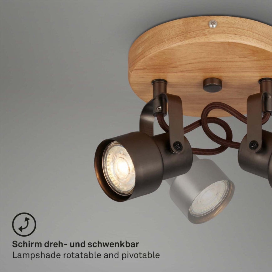 Briloner 2872-025R - LED Reflektorska lampa SPOTLIGHT 2xGU10/5W/230V braon