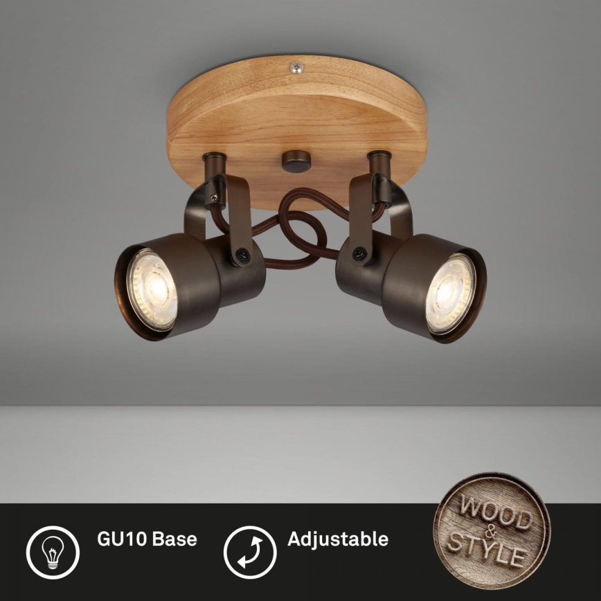 Briloner 2872-025R - LED Reflektorska lampa SPOTLIGHT 2xGU10/5W/230V braon