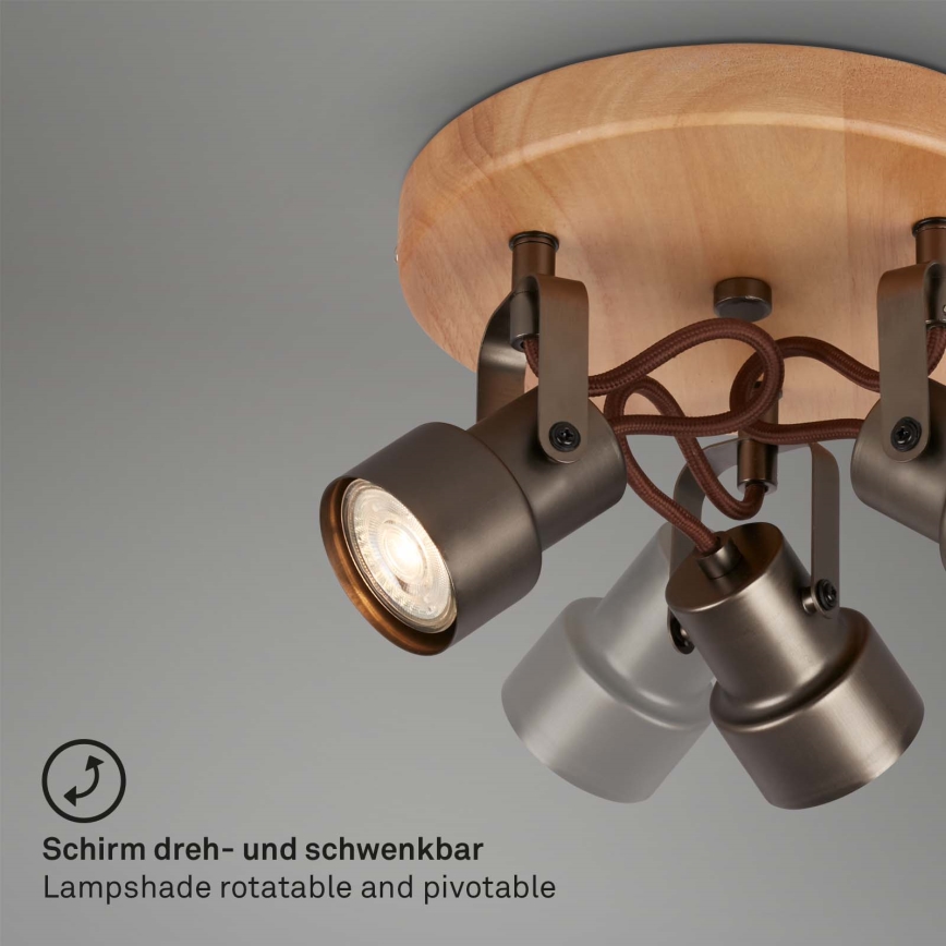 Briloner 2872-035 - LED Reflektorska lampa SPOTLIGHT 3xGU10/5W/230V braon
