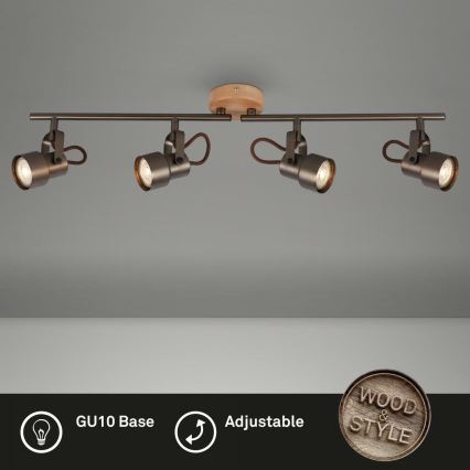 Briloner 2872-045 - LED Reflektorska lampa TAHUN 4xGU10/5W/230V 3000K braon