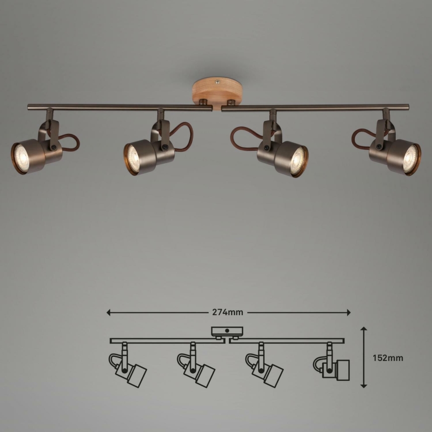 Briloner 2872-045 - LED Reflektorska lampa TAHUN 4xGU10/5W/230V 3000K braon