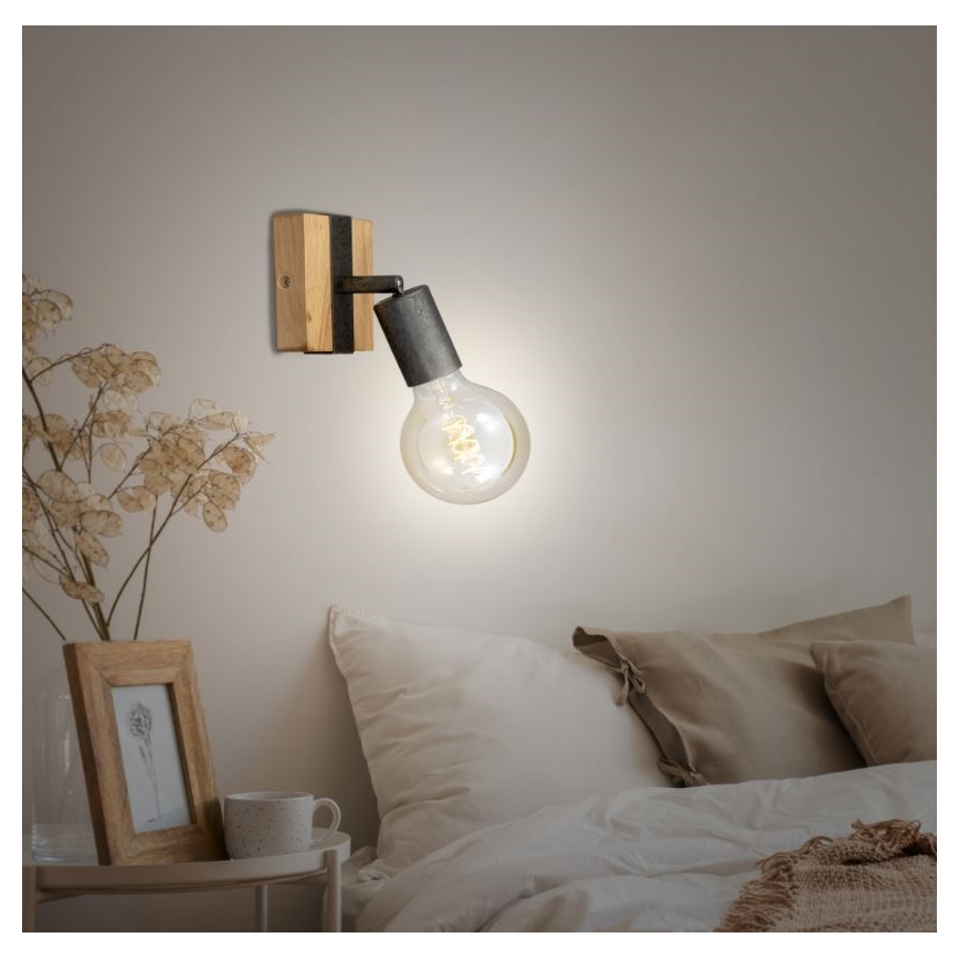Briloner 2900-011 - Zidna reflektorska lampa WOOD BASIC 1xE27/25W/230V