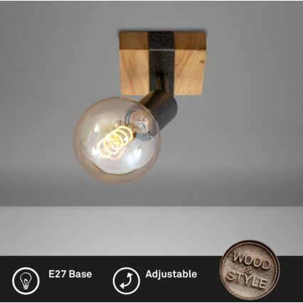 Briloner 2900-011 - Zidna reflektorska lampa WOOD BASIC 1xE27/25W/230V