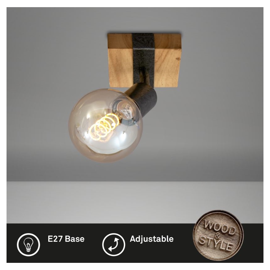 Briloner 2900-011 - Zidna reflektorska lampa WOOD BASIC 1xE27/25W/230V