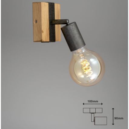 Briloner 2900-011 - Zidna reflektorska lampa WOOD BASIC 1xE27/25W/230V
