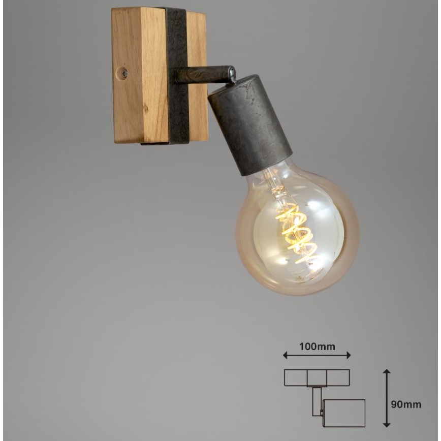 Briloner 2900-011 - Zidna reflektorska lampa WOOD BASIC 1xE27/25W/230V