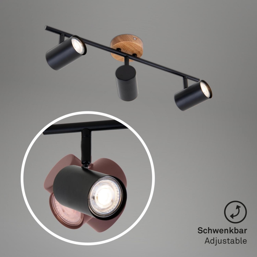 Briloner 2920-035 - Reflektorska lampa SPOTLIGHT 3xGU10/35W/230V crno