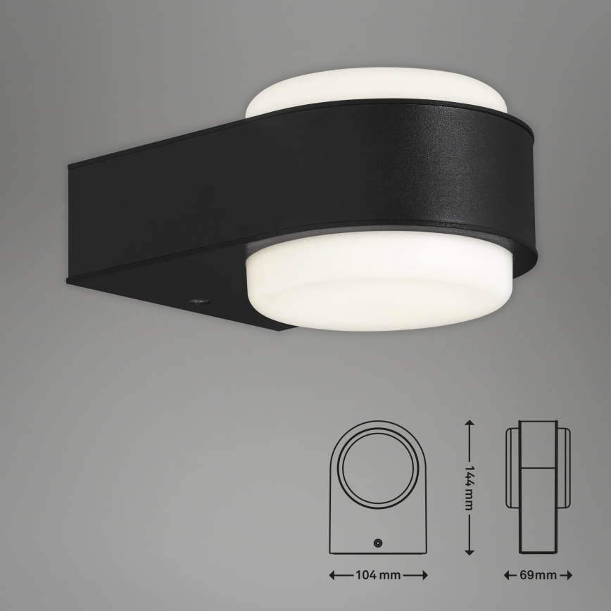 Briloner 3035-015 - LED Spoljna zidna lampa HANAU LED/6,5W/230V IP44 crno