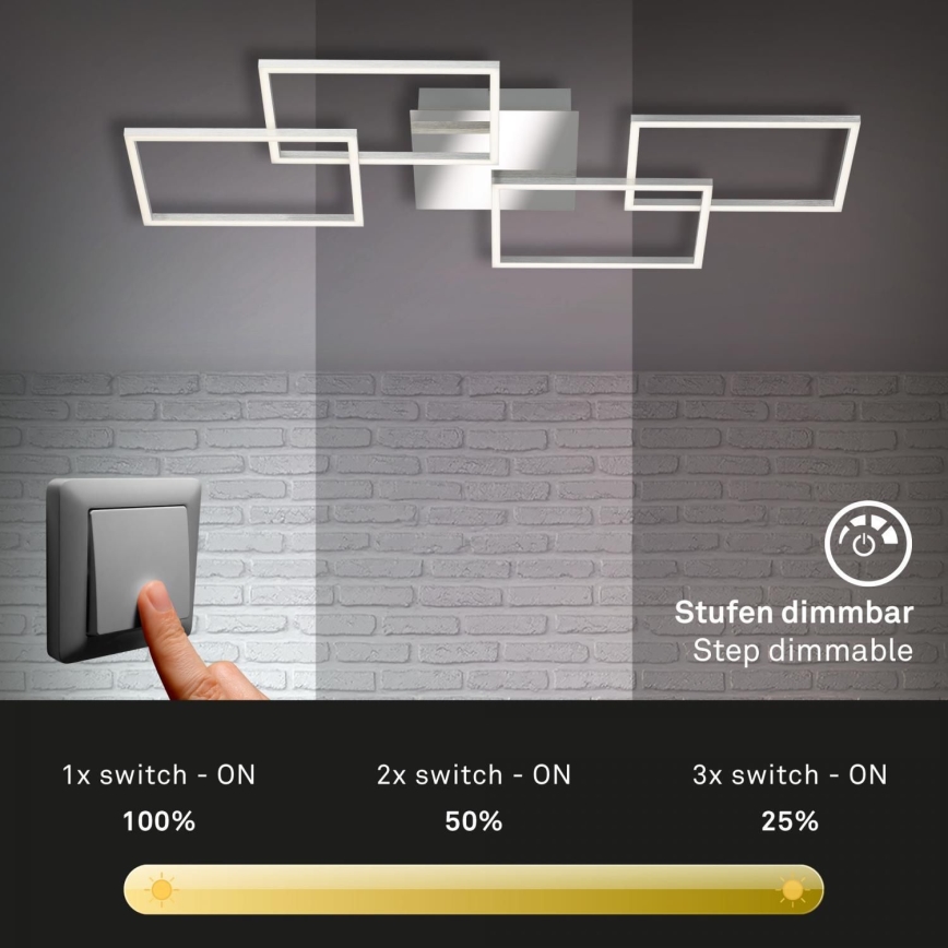 Briloner 3091-018 - LED Prigušiva plafonjera FRAME LED/30W/230V krom
