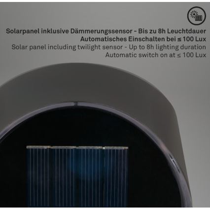 Briloner 3133015 - LED Solarna zidna rasveta LED/2W/3,7V IP44 3000K