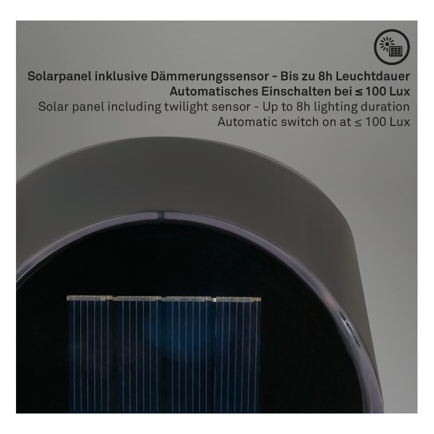 Briloner 3133015 - LED Solarna zidna rasveta LED/2W/3,7V IP44 3000K