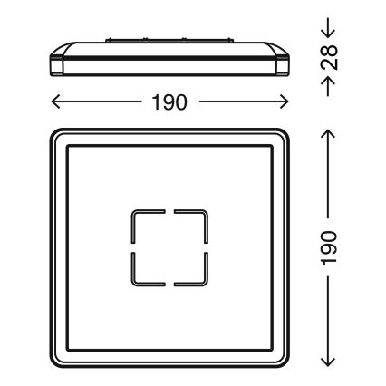 Briloner 3174-014 - FREE LED plafonsko svetlo LED/12W/230V 19x19 cm