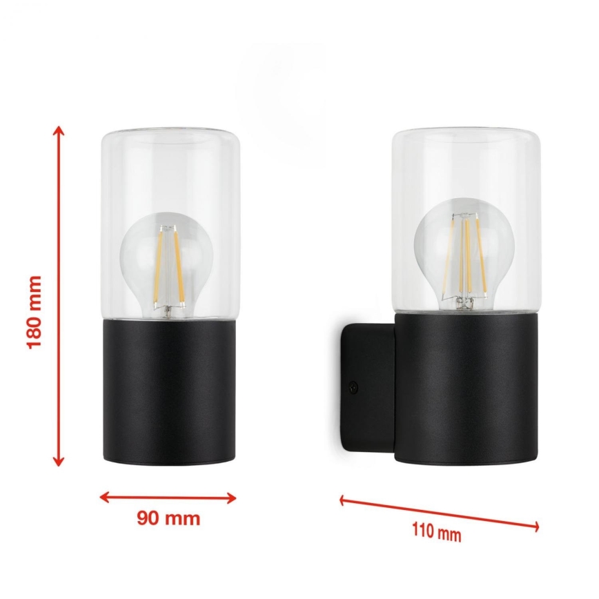 Briloner 320505TF - Spoljašnja zidna lampa 1xE27/12W/230V IP44 crno