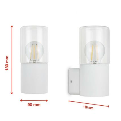Briloner 320506TF - Spoljašnja zidna lampa 1xE27/12W/230V IP44 bela