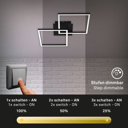 Briloner 3210-015 - LED Prigušiva plafonjera FRAME 2xLED/11W/230V crno