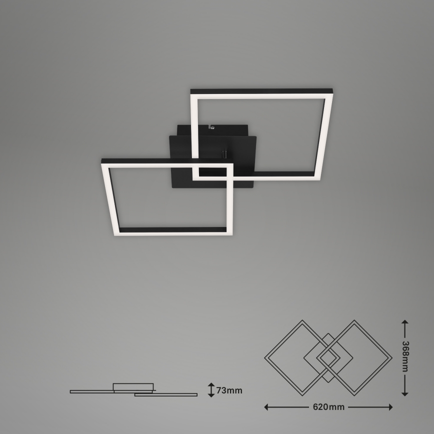 Briloner 3210-015 - LED Prigušiva plafonjera FRAME 2xLED/11W/230V crno