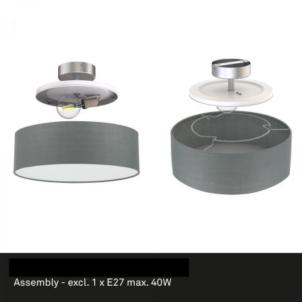 Briloner 3375-024 - Plafonjera 1xE27/40W/230V pr. 30 cm sivo