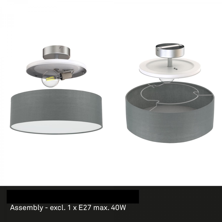 Briloner 3375-024 - Plafonjera 1xE27/40W/230V pr. 30 cm sivo