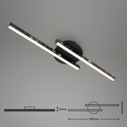 Briloner 3517-025 - LED Nadgradni luster REY 2xLED/6W/230V crno