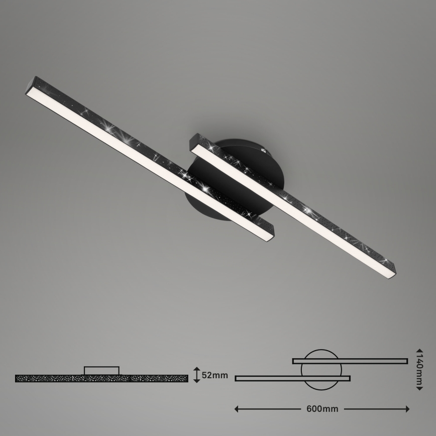 Briloner 3517-025 - LED Nadgradni luster REY 2xLED/6W/230V crno