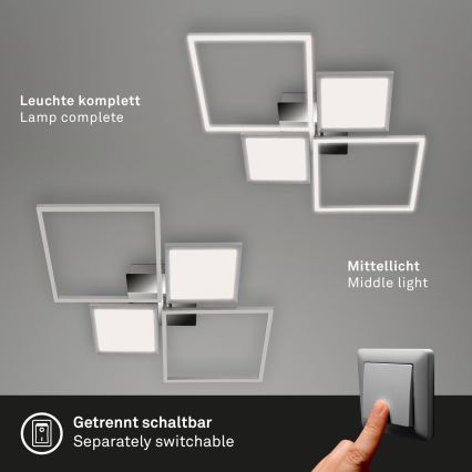 Briloner 3530-018 - LED Prigušivi nadgradni luster FRAME LED/40W/230V 3000-6500K + Daljinski upravljač