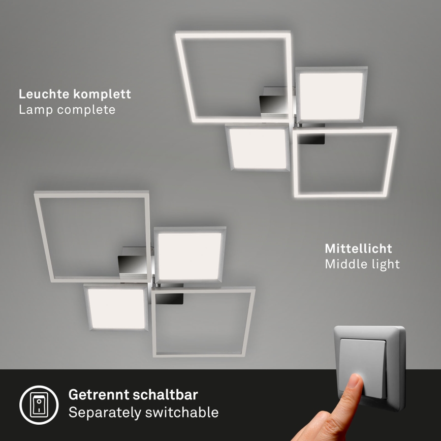 Briloner 3530-018 - LED Prigušivi nadgradni luster FRAME LED/40W/230V 3000-6500K + Daljinski upravljač