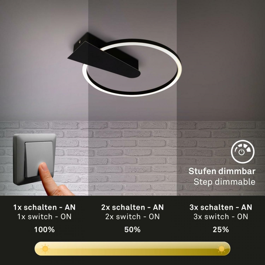 Briloner 3542-015 - LED Prigušiva plafonjera NICO LED/12W/230V crno
