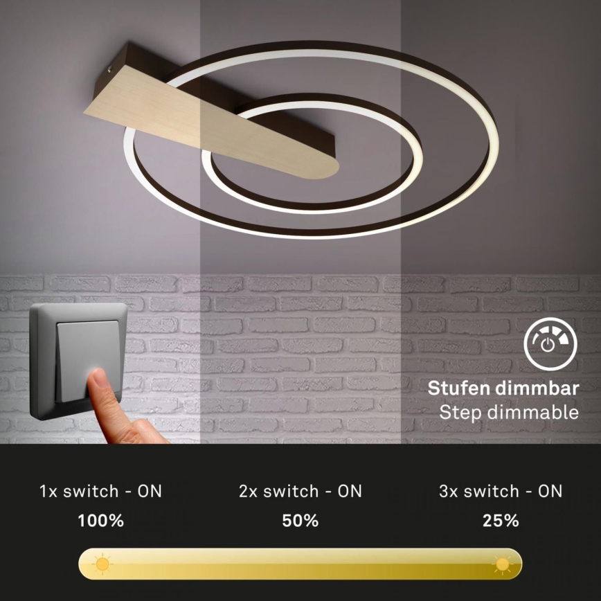 Briloner 3543-017 - LED Prigušiva plafonjera NICO LED/25W/230V zlatna