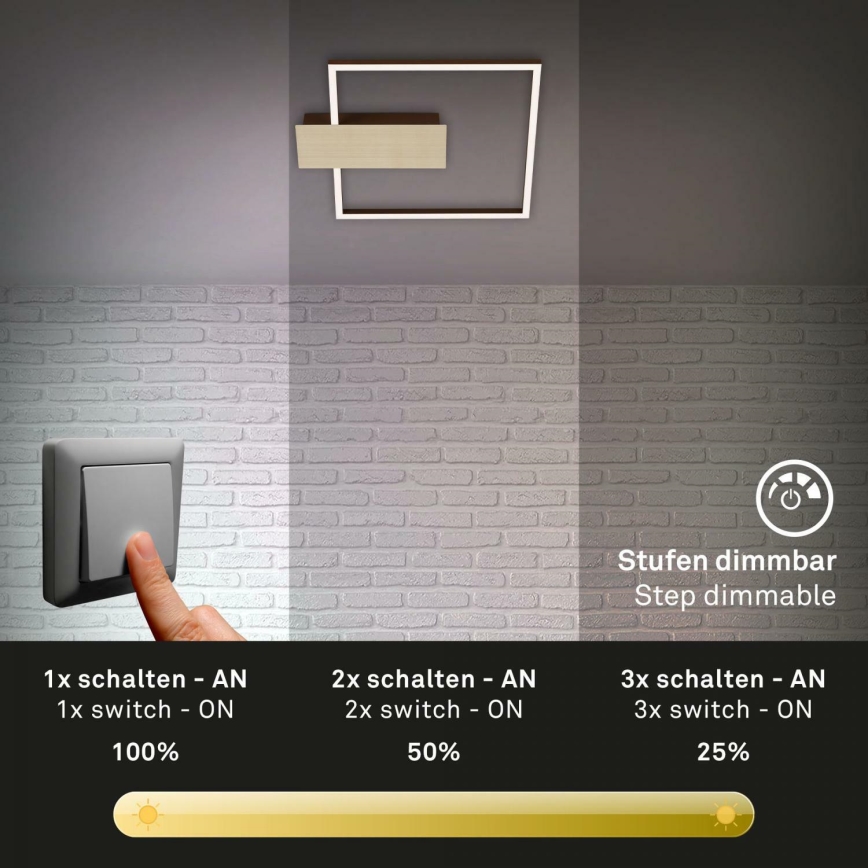Briloner 3544-017 - LED Prigušiva plafonjera NICO LED/12W/230V zlatna