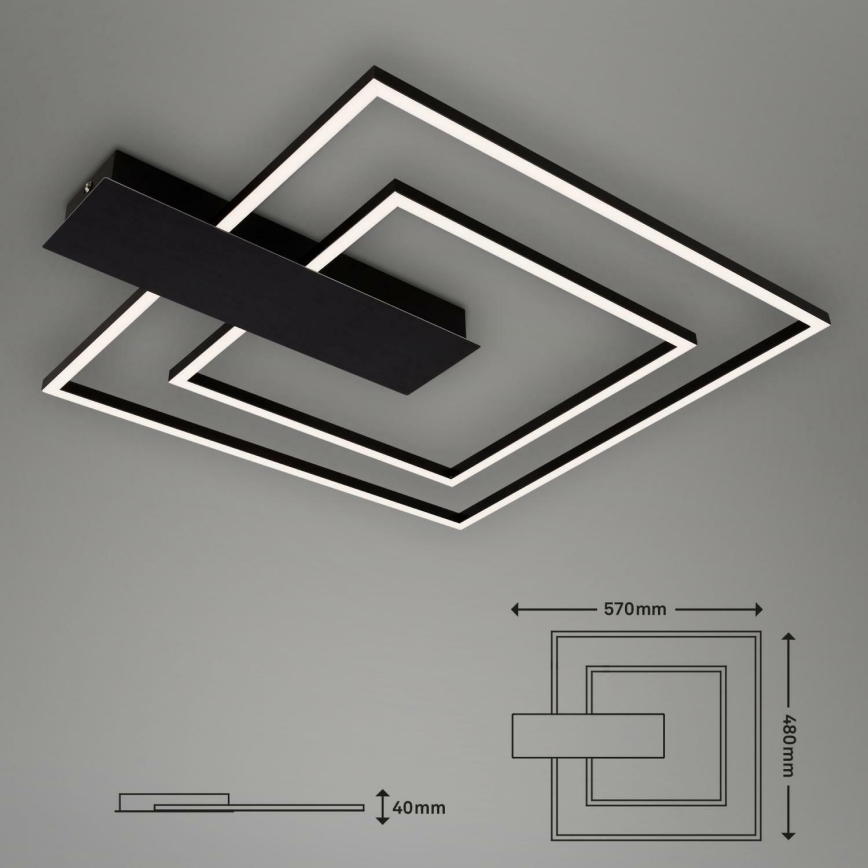 Briloner 3545-015 - LED Prigušiva plafonjera NICO LED/25W/230V crno