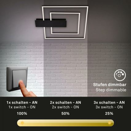 Briloner 3545-015 - LED prigušiva plafonska svetiljka NICO LED/25W/230V crna