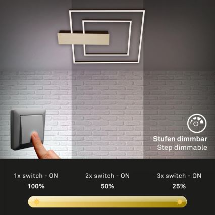 Briloner 3545-017 - LED Prigušiva plafonjera NICO LED/25W/230V zlatna
