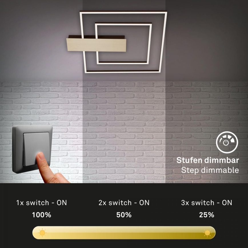 Briloner 3545-017 - LED Prigušiva plafonjera NICO LED/25W/230V zlatna
