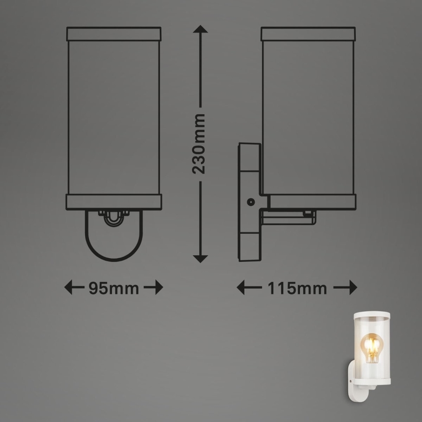 Briloner 3600-016 - Spoljašnja zidna lampa KAIRO 1xE27/12W/230V IP44 bela